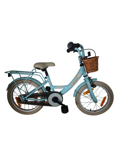 Kinderfiets Bikefun Girly 16 inch - met mandje en remnaaf - Blauw