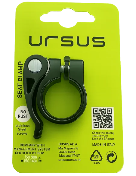Zadelpenklem met snelspanner Ursus ø40.0 mm aluminium - zwart