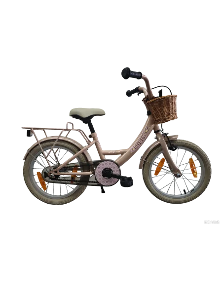 Kinderfiets Bikefun Girly 16 inch - met mandje en remnaaf - Roze