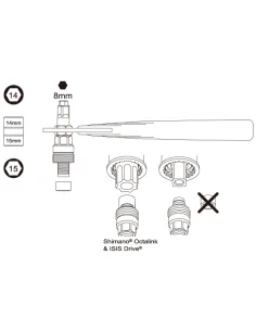 Cranktrekker IceToolz 04S1 met 8 mm inbus- & 14/15 mm dopsleutel