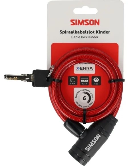 Spiraalkabelslot Simson Kinder 8mm x 90cm