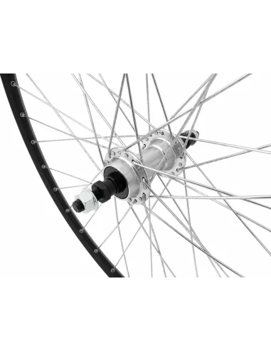 Achterwiel 28'' aluminium ZAC 2000 zwart geslepen velg - Freewheel - vaste as