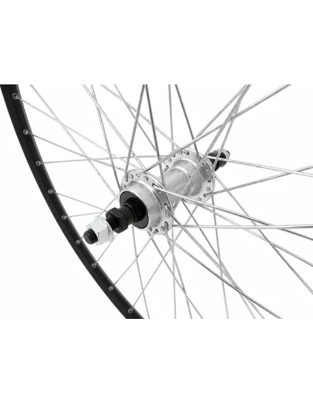 Achterwiel 28'' aluminium ZAC 2000 zwart geslepen velg - Freewheel - vaste as