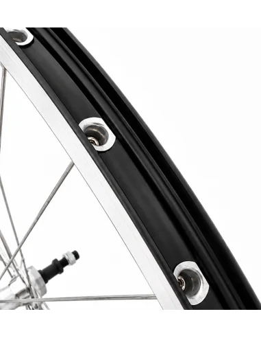 Achterwiel 28'' aluminium ZAC 2000 zwart geslepen velg - Freewheel - vaste as