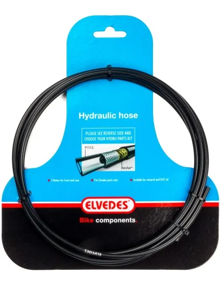 Hydraulische leiding Elvedes met PTFE voering en kevlar protectie - zwart (3 meter op kaart)