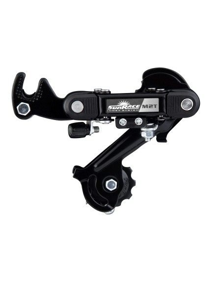 Achterderailleur 6/7-speed Sunrace RDM2T met korte kooi - directe montage (haak) - Zwart