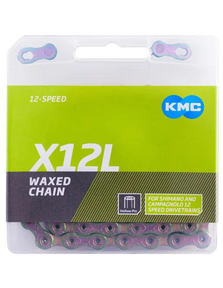 Fietsketting KMC X12L Aurora Blue - 126L, waxed