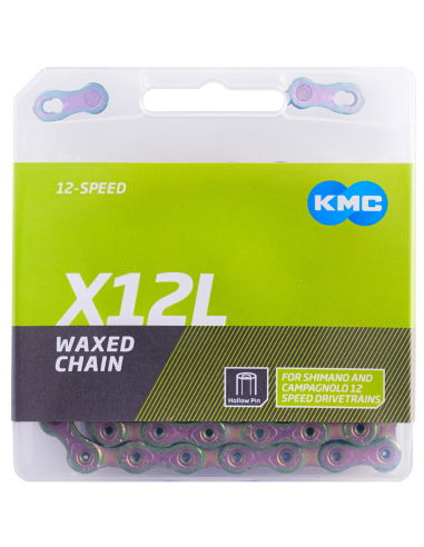 Fietsketting KMC X12L Aurora Blue - 126L, waxed