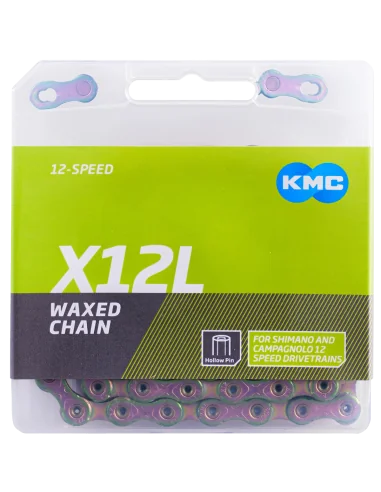 Fietsketting KMC X12L Aurora Blue - 126L, waxed