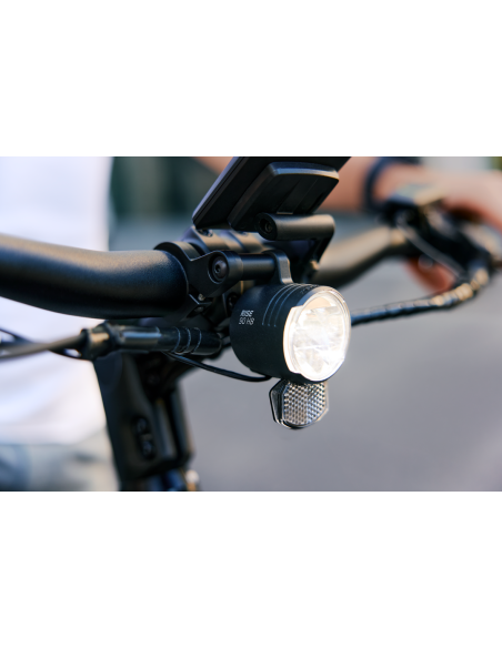 Koplamp Trelock RISE90, 12V - 90/120 lux, zwart