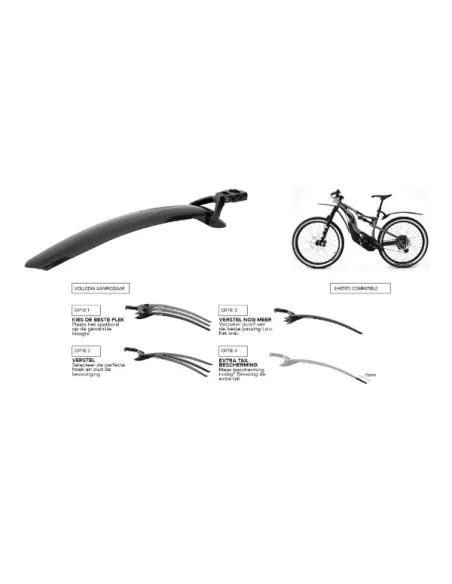 Achterspatbord 26-29" Polisport Mud Pro met zadelpenbevestiging - zwart