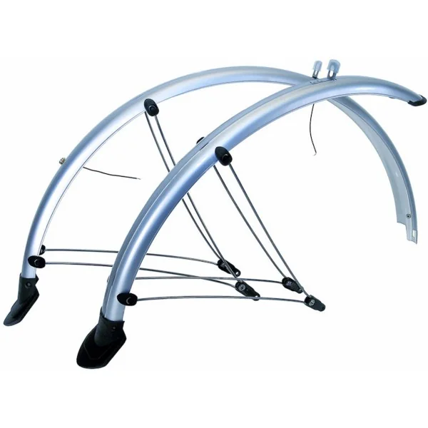 Spatbordset 28/29" Mud Max Flex 56 mm met stroomkabelgeleiding - zilver