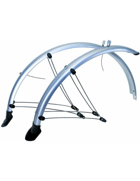 Spatbordset 28" PVC 45mm Zilver Met stroomkabelgeleiding