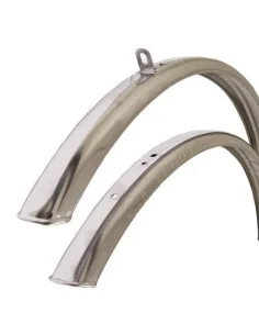 Spatbordset 27/28" RVS zonder spatbordstangen - zilver