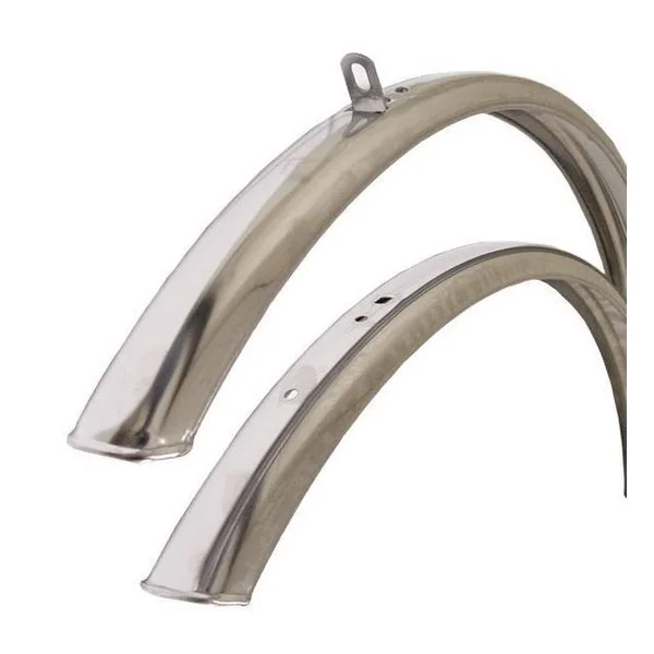 Spatbordset 27/28" RVS zonder spatbordstangen - zilver