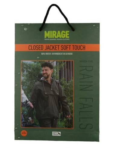 Regenjas Mirage Rainfall Closed Jacket - maat S - gemaakt van polyester soft touch - earl grey