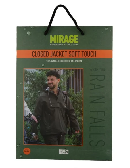Regenjas Mirage Rainfall Closed Jacket - maat L - gemaakt van polyester soft touch - earl grey