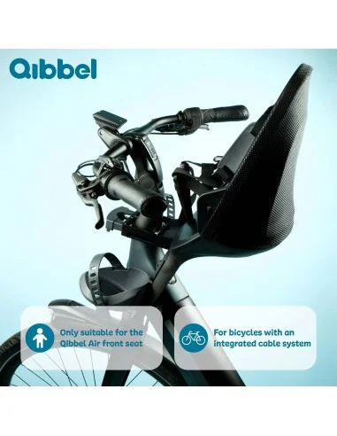 Kinderzitje voor Qibbel Air - Midnight Black - inclusief stuurpenadapter voor geïntegreerde kabels