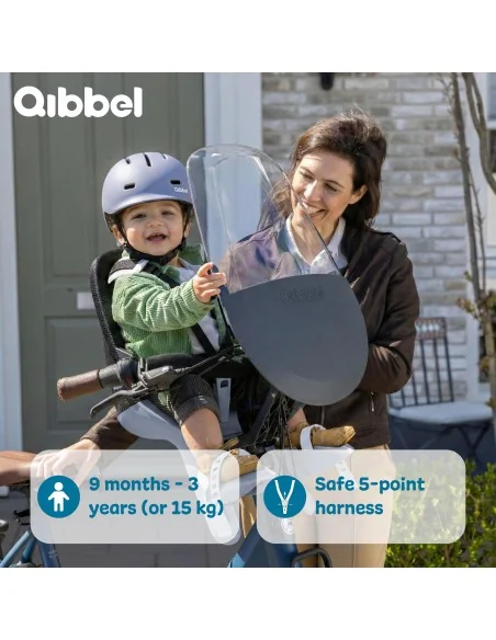 Kinderzitje voor Qibbel Air - Midnight Black - inclusief stuurpenadapter voor geïntegreerde kabels
