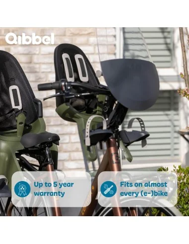 Kinderzitje voor Qibbel Air - Midnight Black - inclusief stuurpenadapter voor geïntegreerde kabels