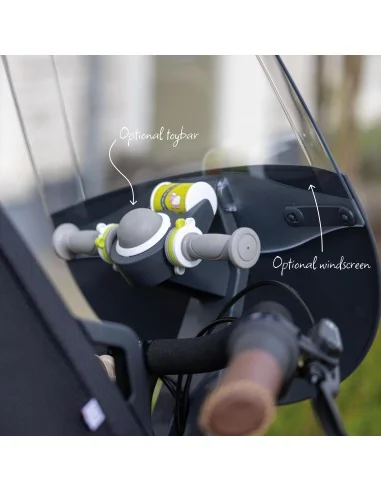 Kinderzitje voor Qibbel Air - Midnight Black - inclusief stuurpenadapter voor geïntegreerde kabels