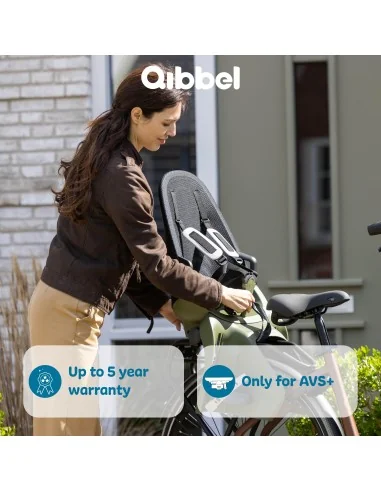 Kinderzitje achter Qibbel Air met AVS+ bevestiging - Midnight Black
