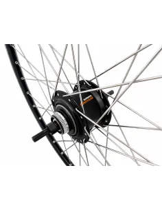 Achterwiel 28 inch Nexus 7 naaf (zwart) - ZAC2000 velg (zwart/zilver) met RVS spaken - voor schijfrem 2