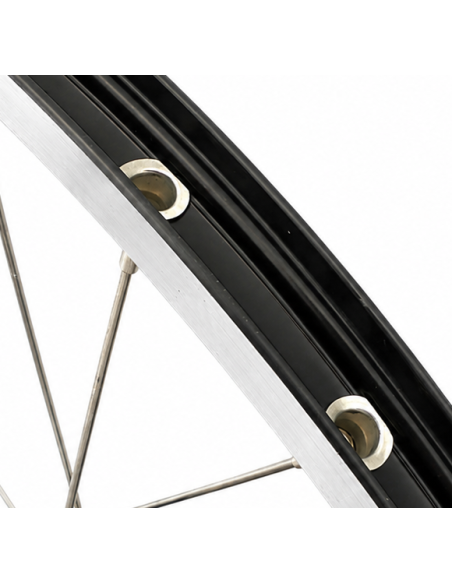 Achterwiel 28 inch Nexus 7 naaf (zwart) - ZAC2000 velg (zwart/zilver) met RVS spaken - voor schijfrem