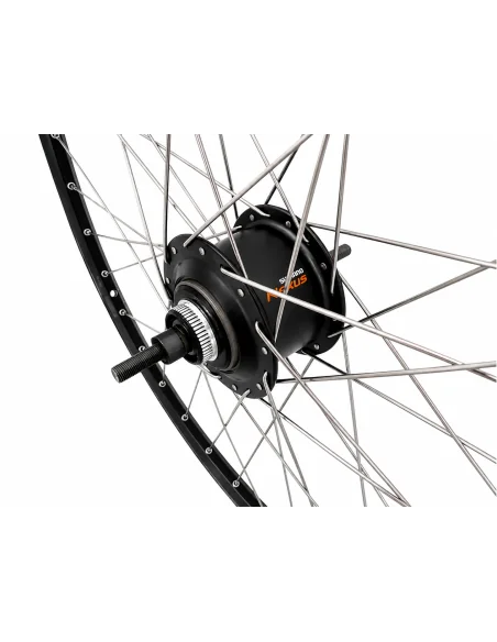Achterwiel 28 1/4inch Nexus 8 naaf (zwart) - ZAC2000 velg (zwart) met RVS spaken - voor schijfrem