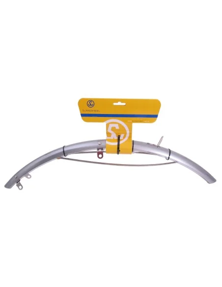 Voorspatbord 28" kunststof 45 mm - zilver / transparant