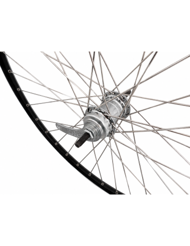 Achterwiel 28 1/4inch - Favorit remnaaf - ZAC2000 velg (zwart/zilver)