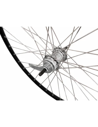Achterwiel 28 1/4inch - Favorit remnaaf - ZAC2000 velg (zwart/zilver)