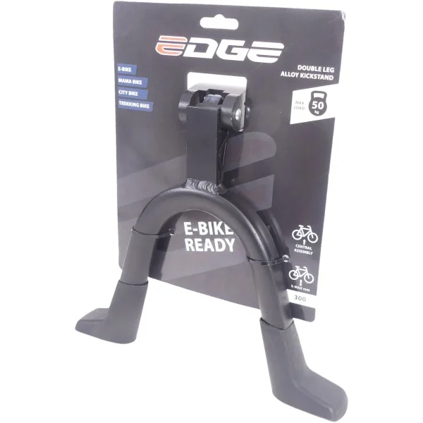 Middenstandaard 28" Edge Double 2-poot 30cm aluminium - zwart