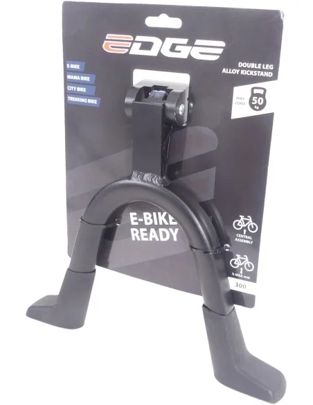 Middenstandaard 28" Edge Double 2-poot 30cm aluminium - zwart