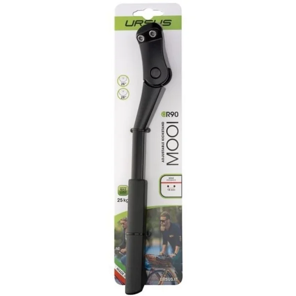 Fietsstandaard 26-28" Ursus Mooi achterbrugmontage - met 40mm bevestigingsplaat - zwart