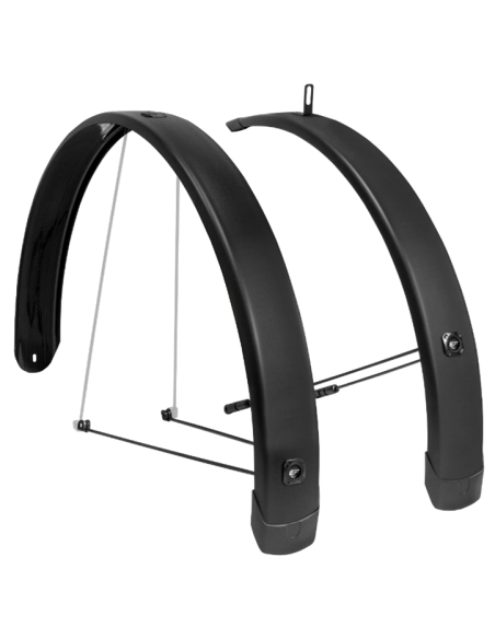 Spatbord set Eurofender Tempo Square 28 inch 65mm - zwart