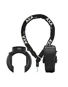 Ringslot AXA Imenso XL Retractable met ULC130 insteekketting en zadeltasje - zwart