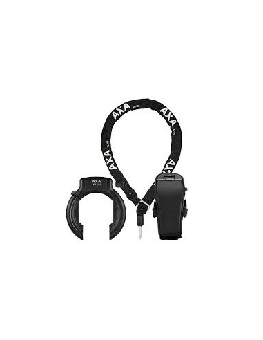 Ringslot AXA Imenso XL Retractable met ULC130 insteekketting en zadeltasje - zwart
