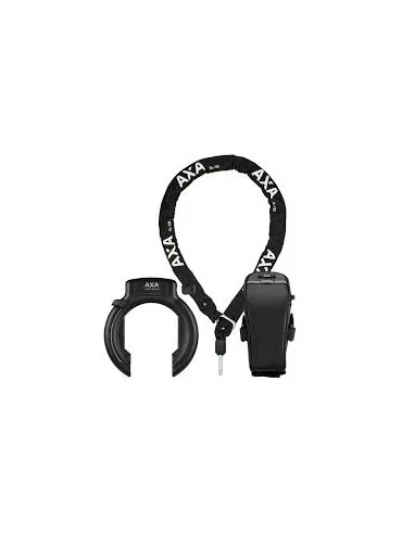 Ringslot AXA Imenso XL Retractable met ULC130 insteekketting en zadeltasje - zwart