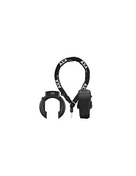 Ringslot AXA Imenso XL Retractable met ULC130 insteekketting en zadeltasje - zwart