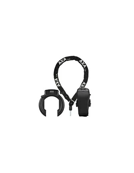 Ringslot AXA Imenso XL Retractable met ULC130 insteekketting en zadeltasje - zwart