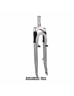 Verende voorvork 28" met 1 1/8" vorkbuis - V-brake en trommelremnok - zilver