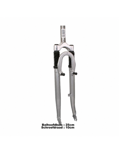 Verende voorvork 28" met 1 1/8" vorkbuis - V-brake en trommelremnok - zilver