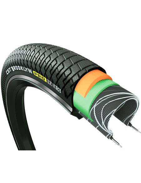 Buitenband CST Brooklyn Pro Cargo (Babboe) 20 x 2.15 / 55-406 - zwart met reflectie
