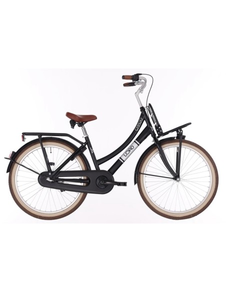 Kinderfiets BIKEFUN KIDS Load New 26'' met voor- en achterdrager - mat/zwart