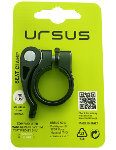 Zadelpenklem met snelspanner Ursus ø25.7 mm aluminium - zwart