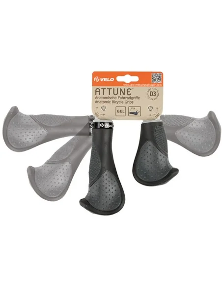 Handvatset Velo Comfort 3D--Gel 135/92mm Zwart/Grijs