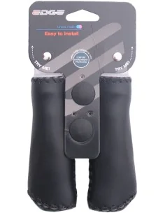 Handvatset Edge Kunstleer - zwart - 2*135mm (winkelverpakking)