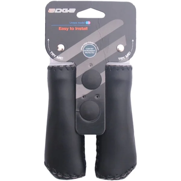 Handvatset Edge Kunstleer - zwart - 2*135mm (winkelverpakking)