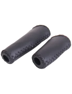 Handvatset Edge Leer - zwart - 135/92mm  (werkplaatsverpakking) 2